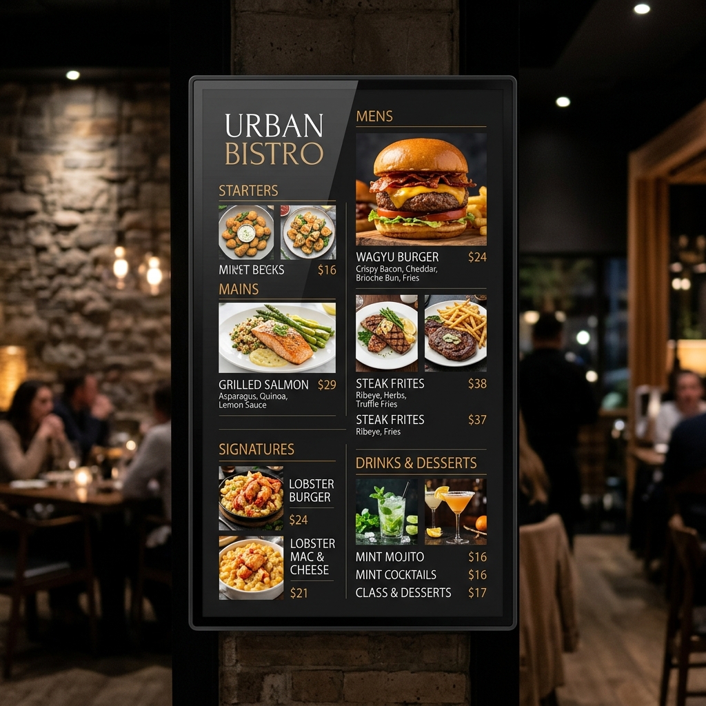Digital Menu Board Display