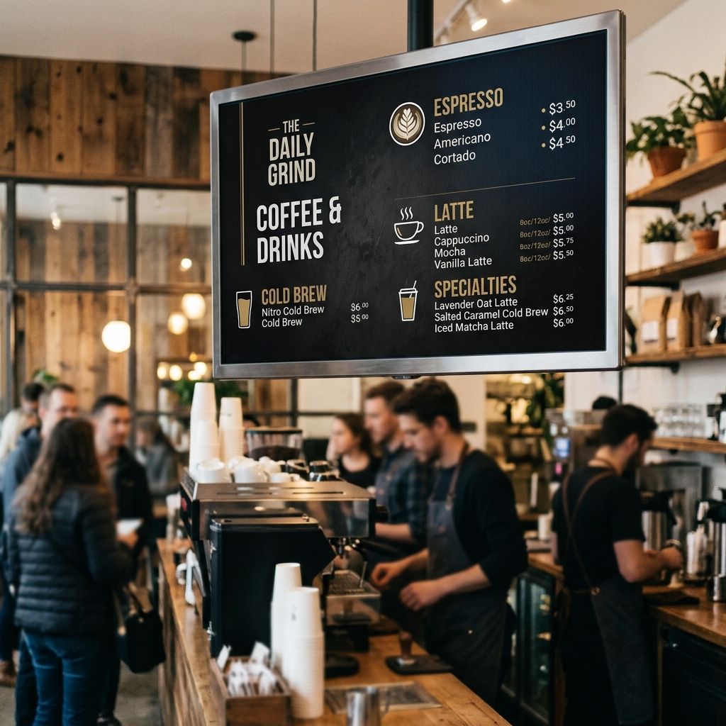 55-inch Commercial Digital Menu Board Angle 2